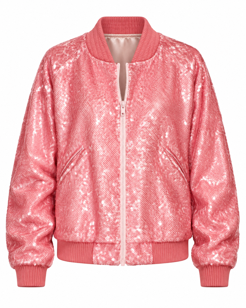 Bomber en Sequin Corail
