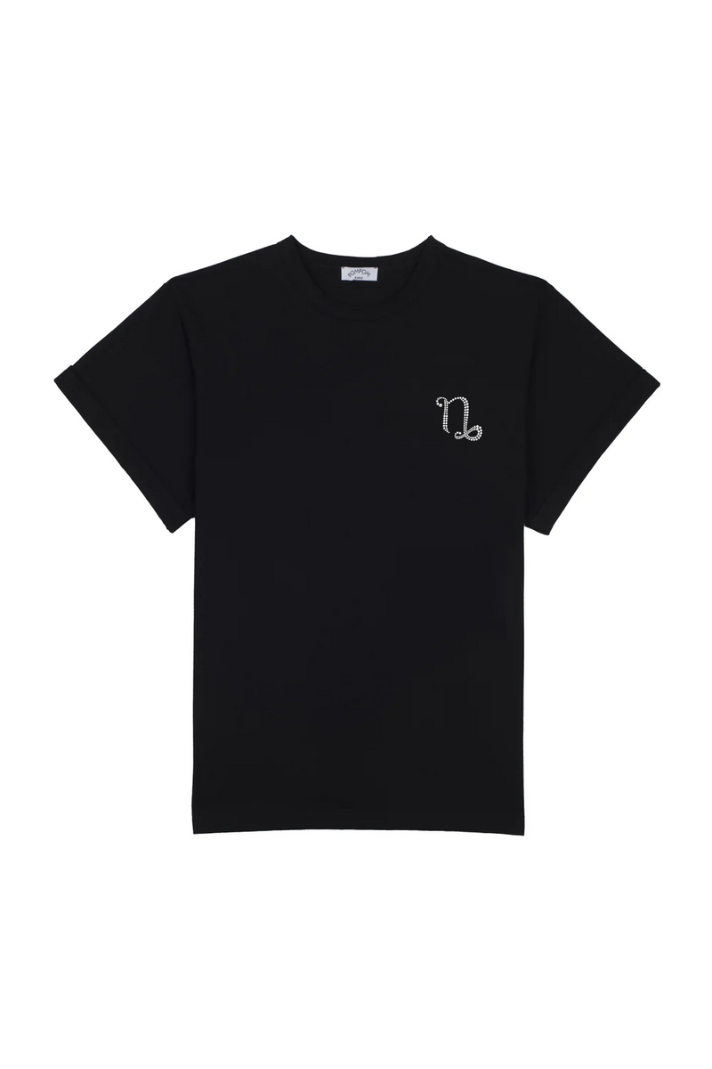 Tee-shirt noir signe capricorne