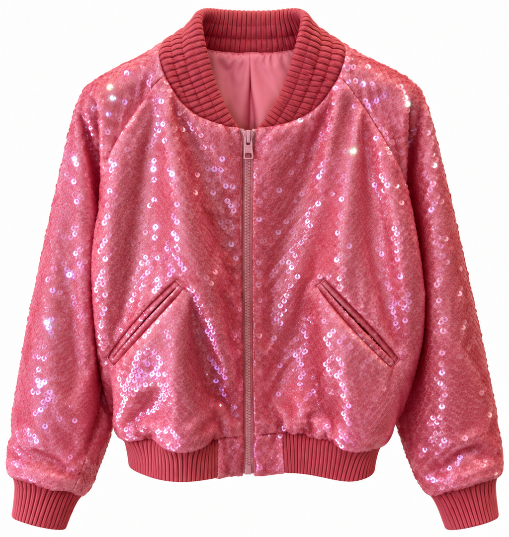 Bomber en Sequin Corail