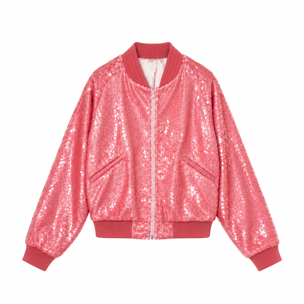Bomber en Sequin Corail