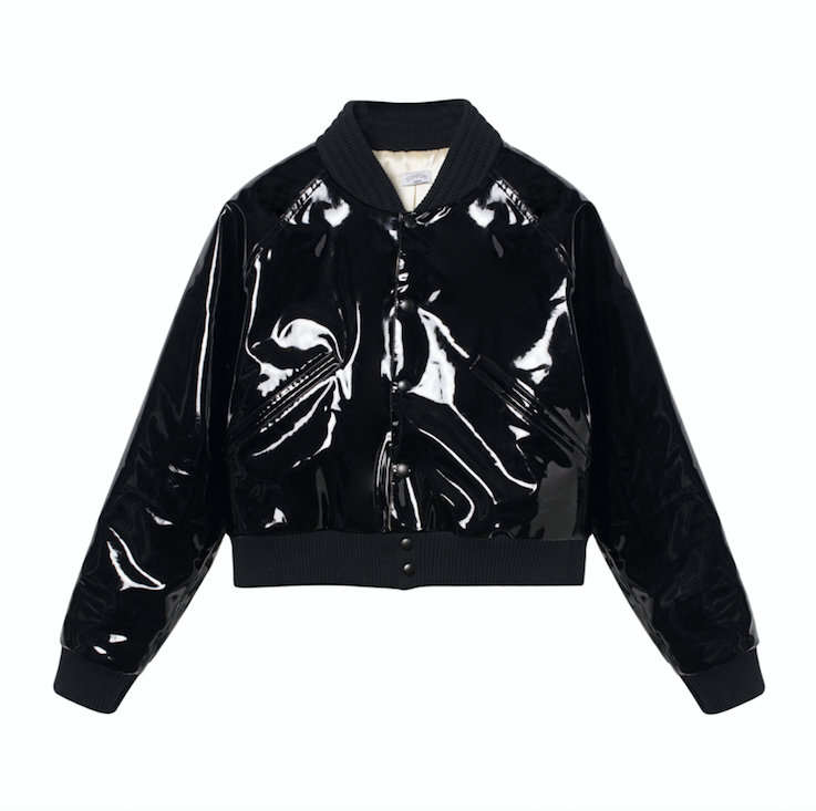 Black Vinyl Bomber - POMPOM PARIS
