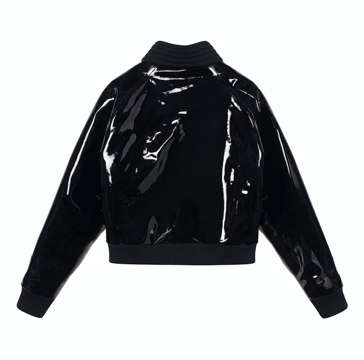 Black Vinyl Bomber - POMPOM PARIS