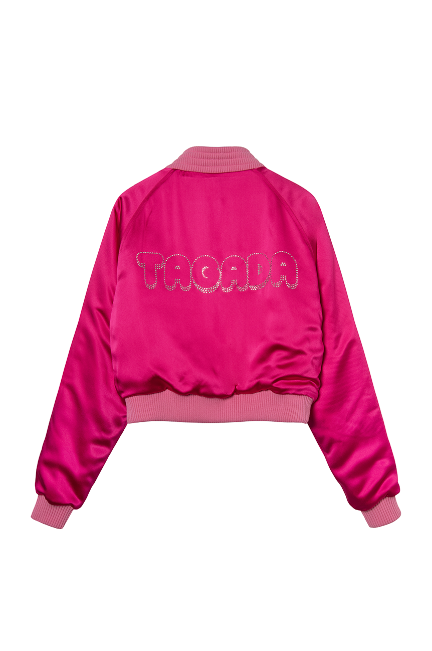 Bombers "TAGADA" en satin rose - POMPOM PARIS