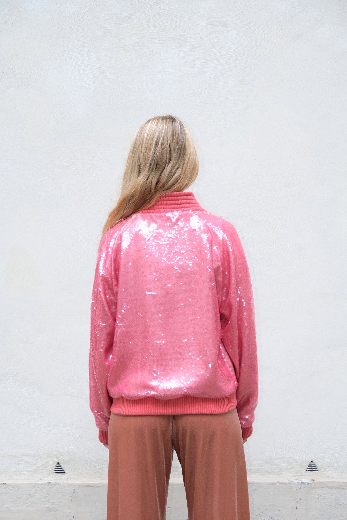 Bomber en Sequin Corail