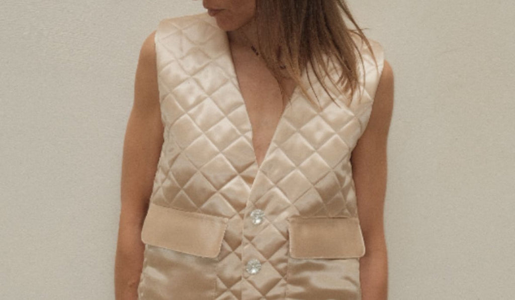 Agnes Gilet couleur champagne