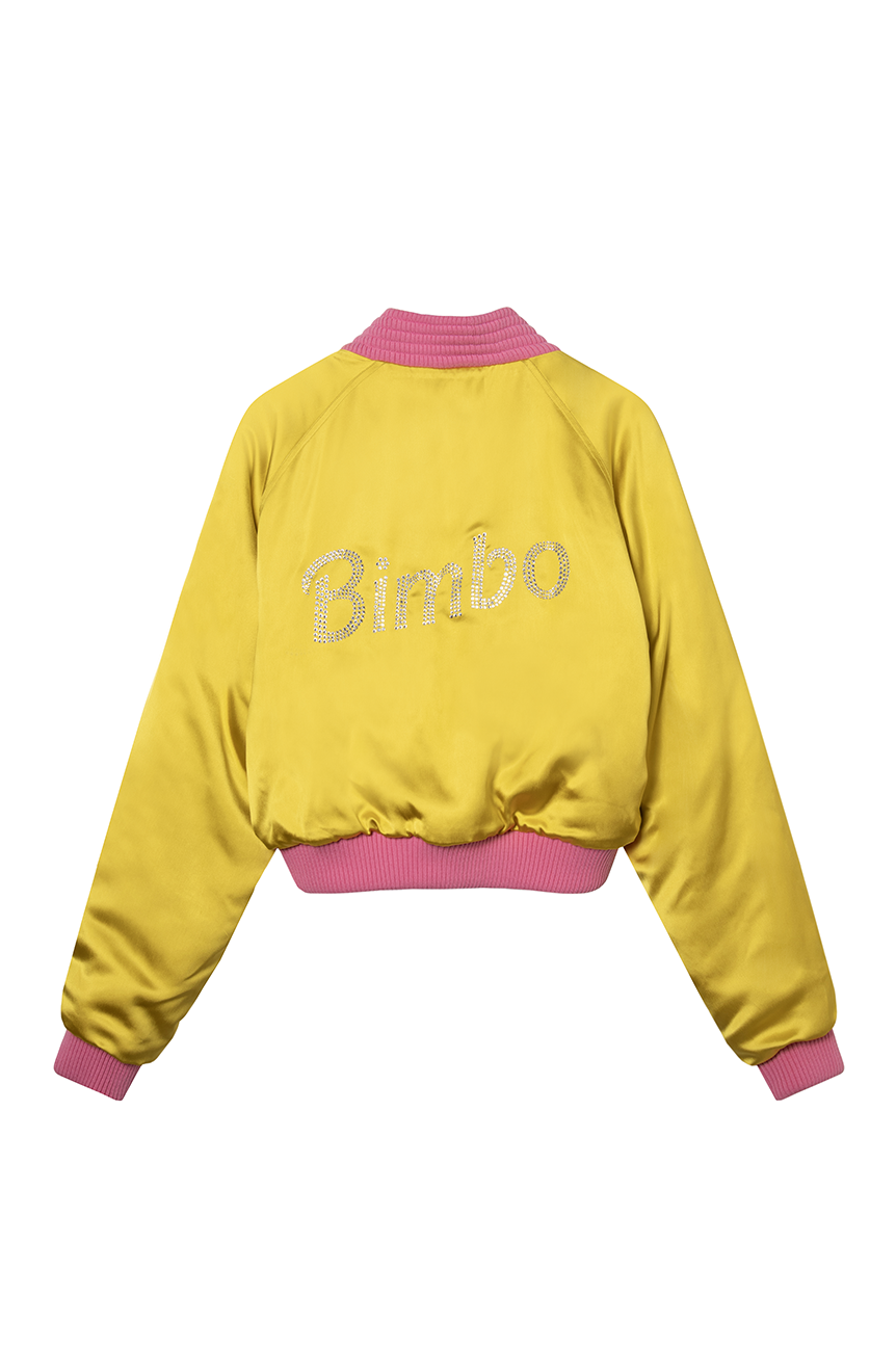 Bombers "Bimbo" en satin jaune - POMPOM PARIS