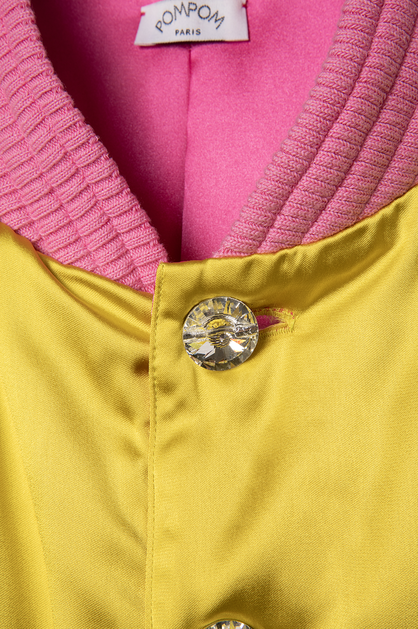 Bombers "Bimbo" en satin jaune - POMPOM PARIS