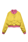 Bombers "Bimbo" en satin jaune - POMPOM PARIS