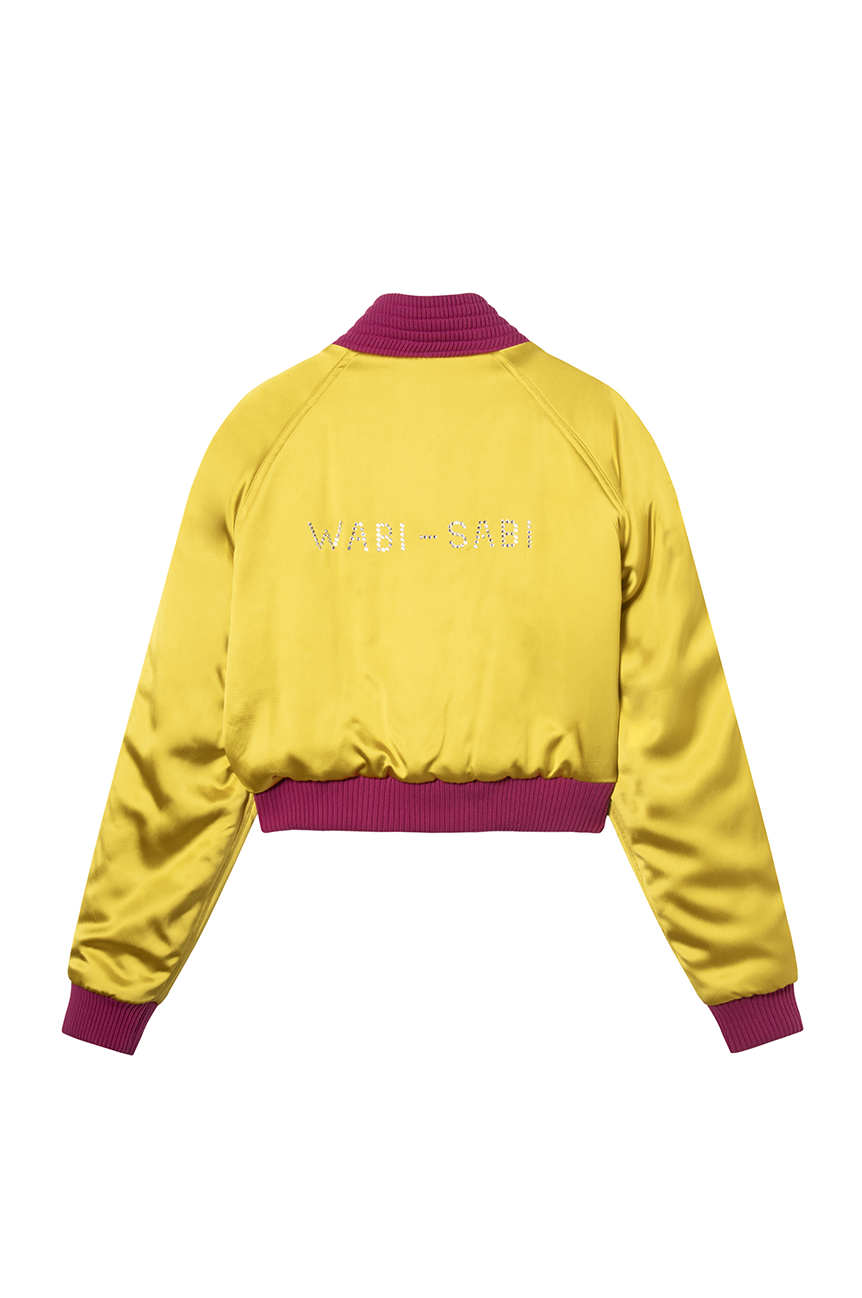 Bombers "WABI-SABI" en satin jaune - POMPOM PARIS