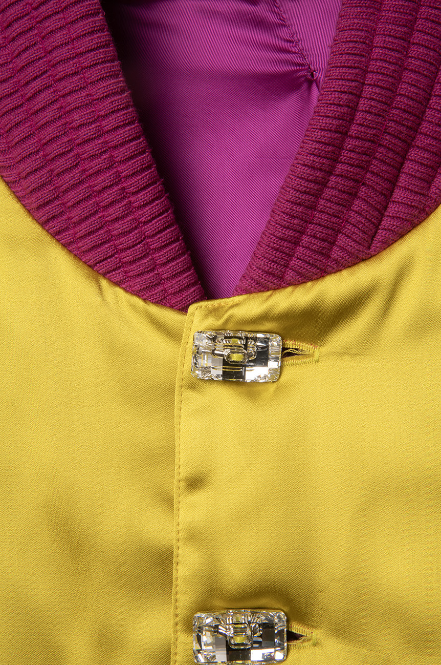 Bombers "WABI-SABI" en satin jaune - POMPOM PARIS