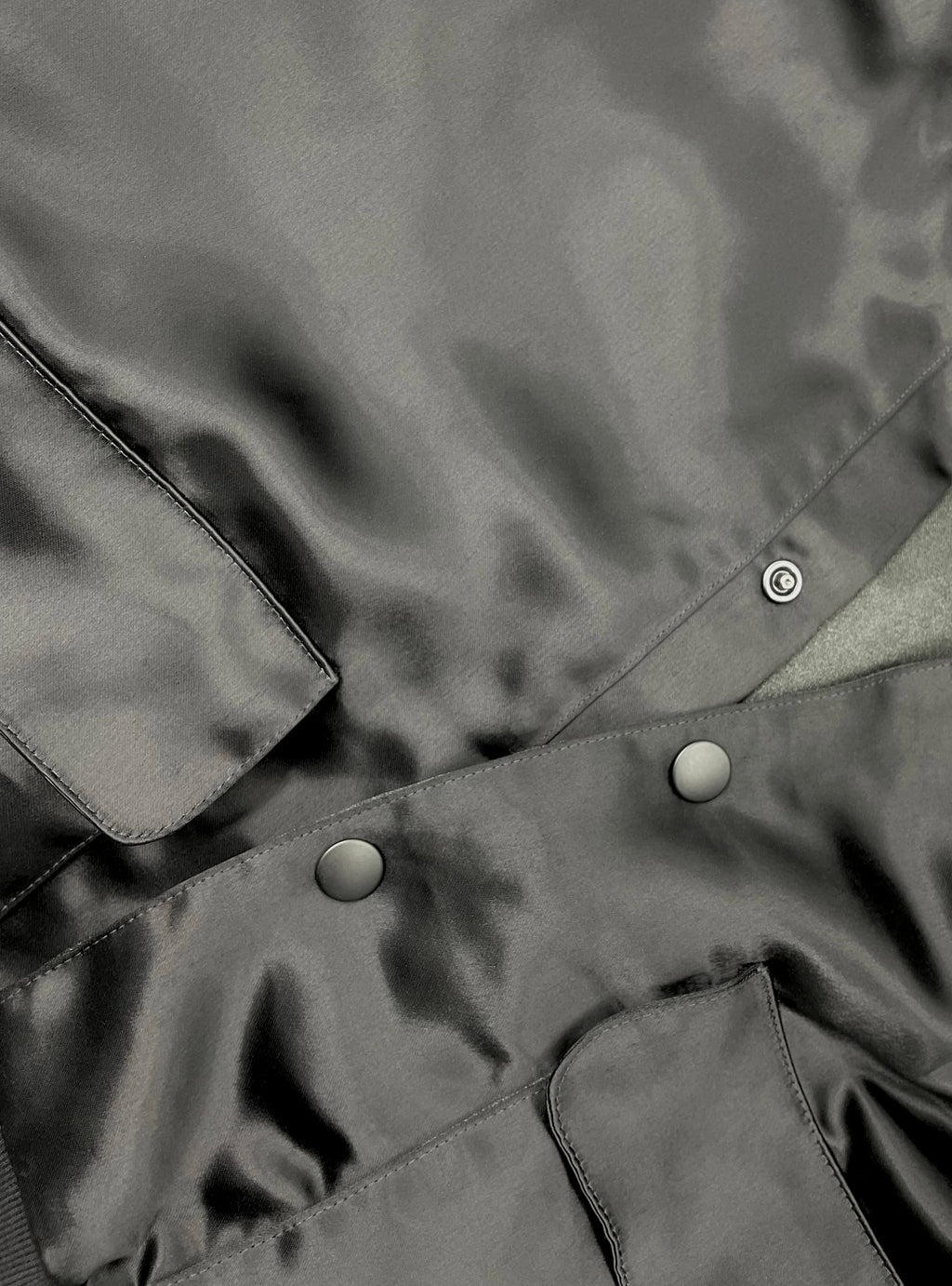 Bomber "Café de Flore" en satin noir - POMPOM PARIS