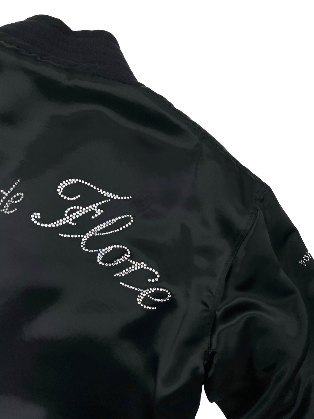 Bomber "Café de Flore" en satin noir - POMPOM PARIS